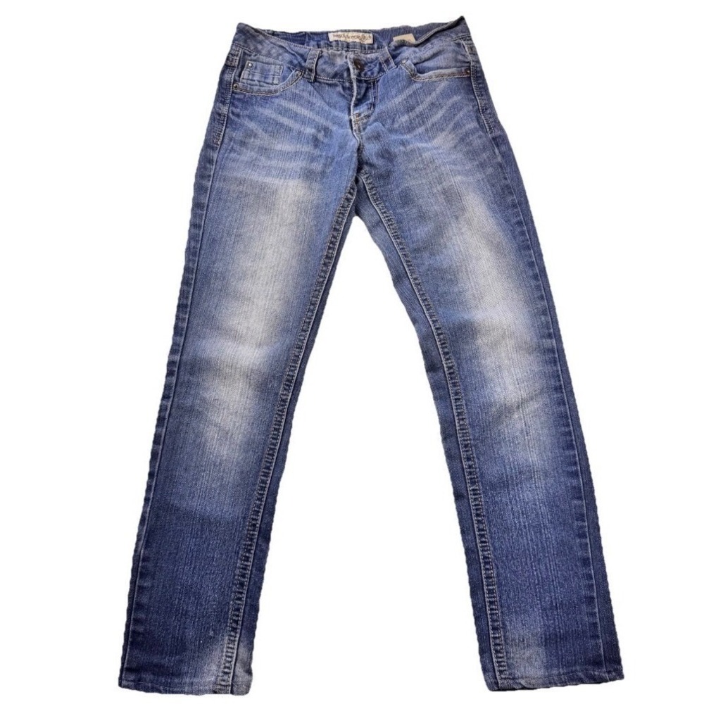 Paris Blues Jeans Women 5 Blue Straight Leg‎ Low Rise Stretch Denim Medium Wash